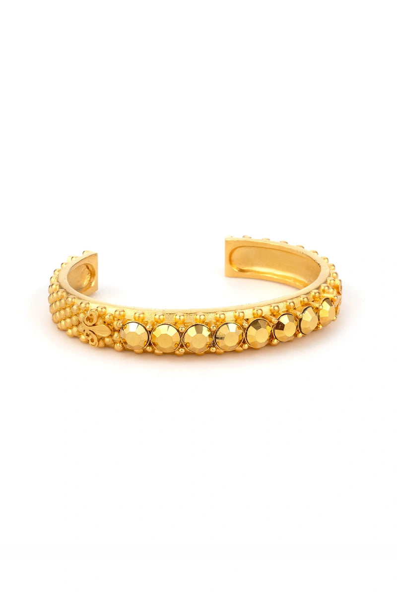 Gold Bangle with Aurum Austrian Crystal by French Kande – give.