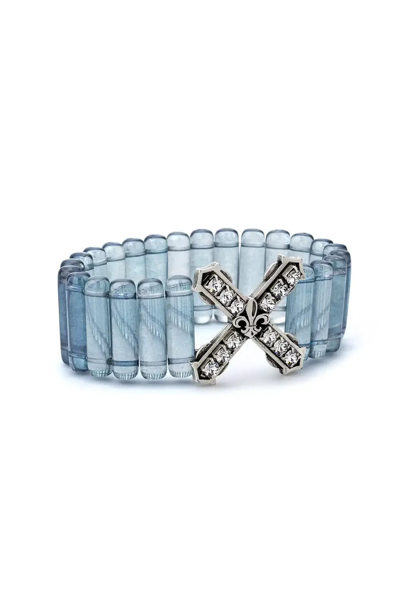 Hallie Bracelet in Blue Baguette by French Kande – give.